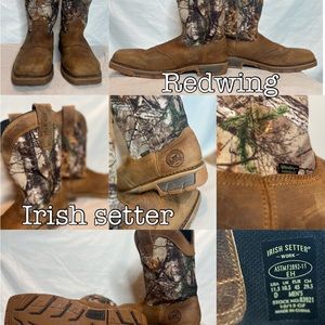 Redwing Irish setter leather boots with camo size 11.5